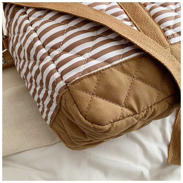 Autumn New Simple Striped Out Storage Bag