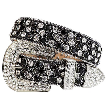 Women's Rhinestone Rivet Inlaid Rhinestone Alloy Pin Buckle Belt