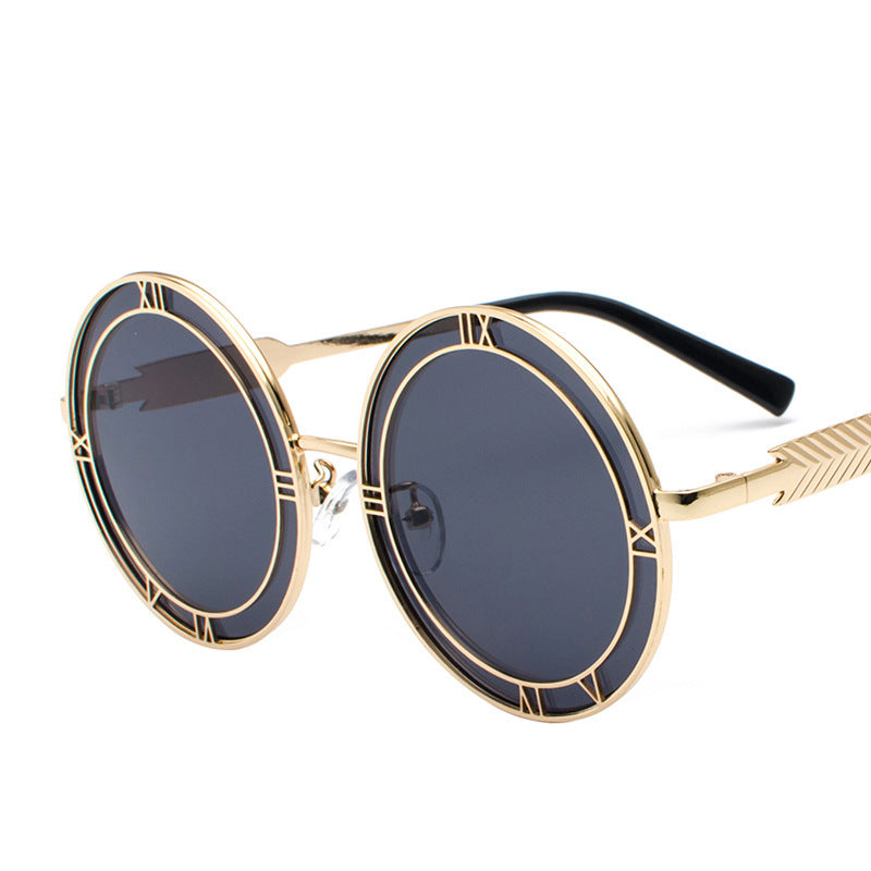 Round Frame Resin Fashion Metal Sunglasses