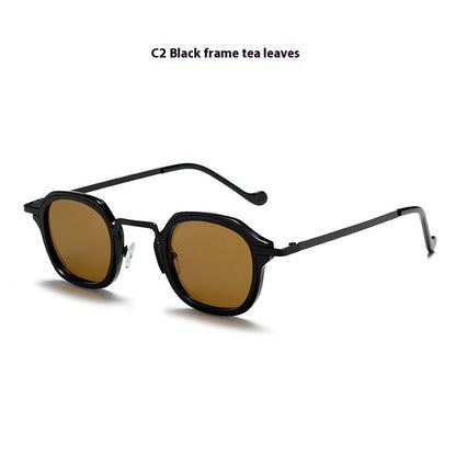 Square Metal PC Mixed Sunglasses Men's High-grade Artistic Punk Ins