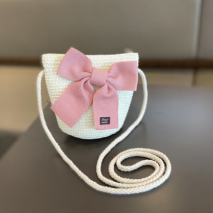 Girls Summer New Straw Hat Bag Set