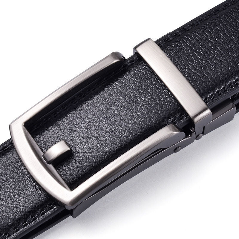 Men's Two-layer Cowhide Business Automatic Buckle Belt