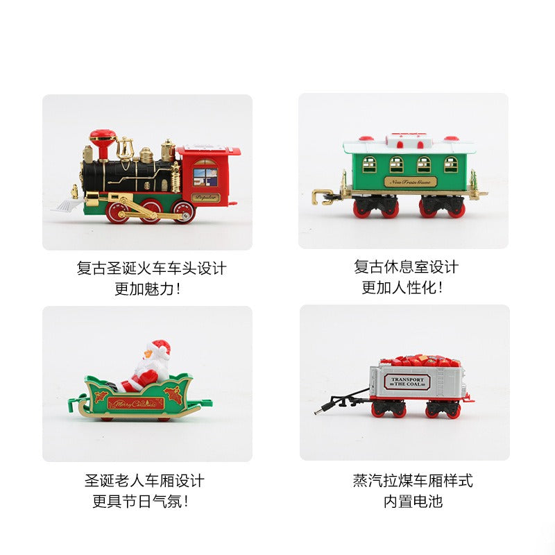 Christmas Electric Rail Car Toys Train Track Musical Christmas Tree Decoration Railway Set Children'S Kids Toys Gift