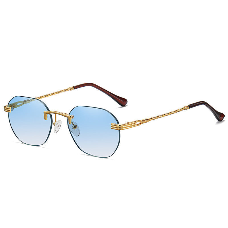 Metal Frameless Sunglasses Men And Women Street Small Frame Fashion