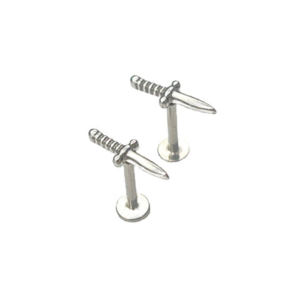 Sword Ear Studs Weapon Labret Titanium Alloy Human Body Piercing Accessories