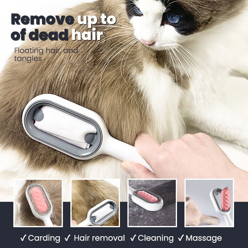 Hair Removal Comb With Disposable Wipes Sticker Cat