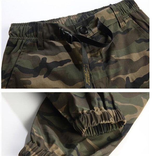 Men Fashion Streetwear Pants Mens Jogger Camo Harem Pants Street Style Youth Casual Camouflage Slim Fit Ankle Trousers Male