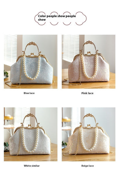 Women's Large-capacity Lace Clip Shoulder Handbag