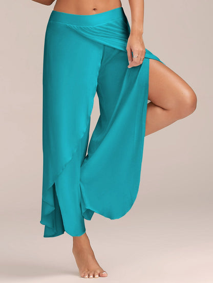 Wide Leg Split Harem Pants