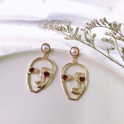 Korean face personality pearl design earring Earrings