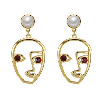 Korean face personality pearl design earring Earrings