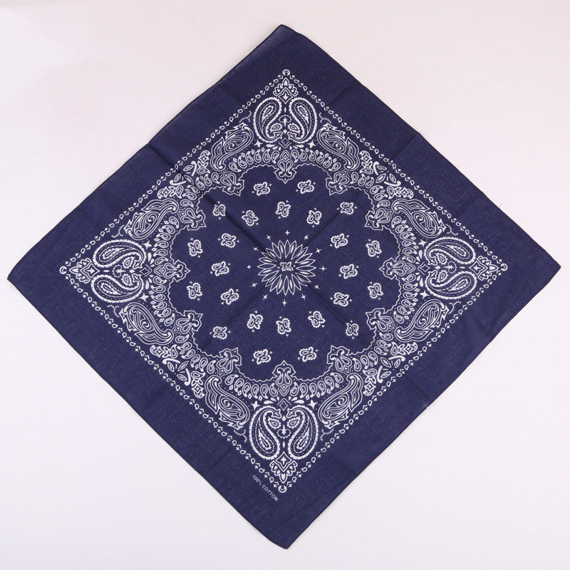 55cm Cotton Cashew Flower Square Scarf Printed Bandanna