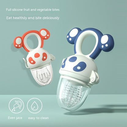 Happy Bite Baby Teether Non-staple Food Fruit Feeding Artifact Baby Pacifier Silicone Hand Guard Molar Rod Wholesale