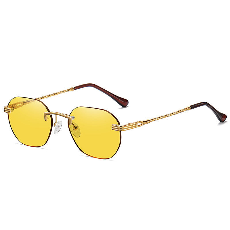 Metal Frameless Sunglasses Men And Women Street Small Frame Fashion