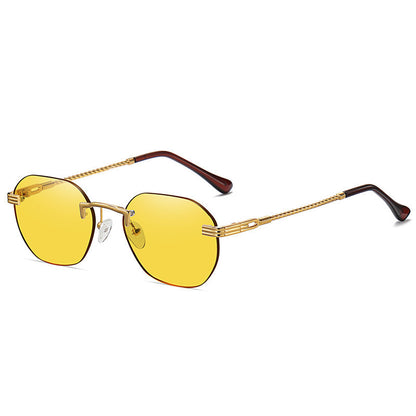 Metal Frameless Sunglasses Men And Women Street Small Frame Fashion