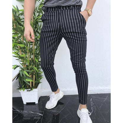 Striped men's casual pants