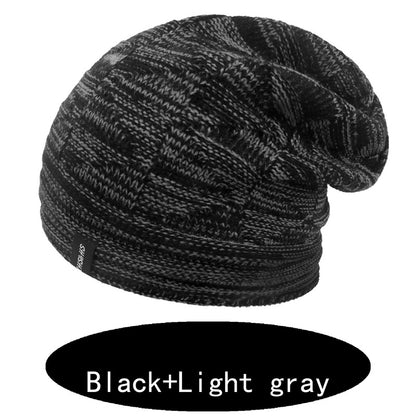 Two-color Wool Warm Knitted Hat For Ear Protection In Autumn And Winter