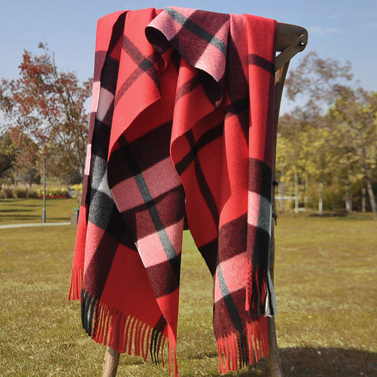 Plaid Scarf Women's Classic Cashmere Padded Warmth