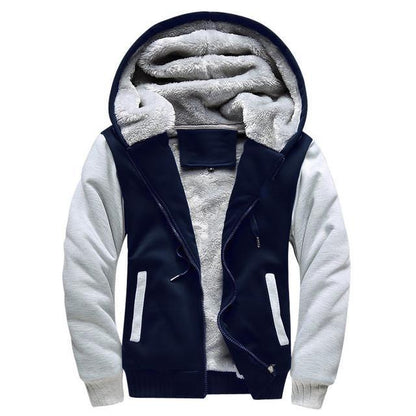 Hooded Fleece Baseball Jacket