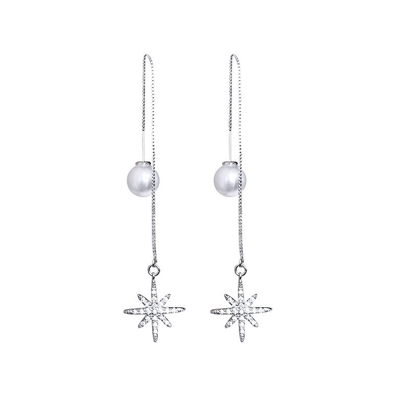 Octagonal star with zircon earrings