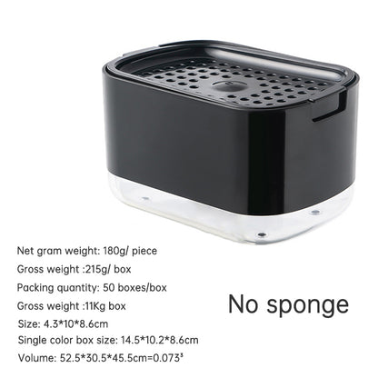 Kitchen Press Type Manual Soap Dispenser Dish washing Liquid Dispenser Storage Box Sponge Soap Dispenser