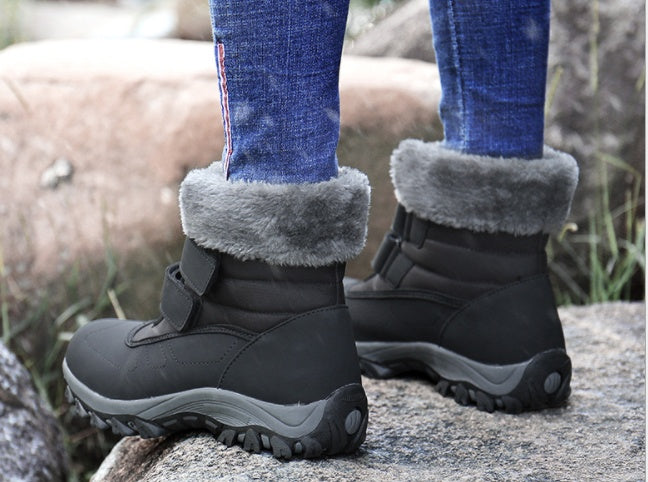 Outdoor Warm, Waterproof, Ski Boots, High-Tube, Thick-Soled Cotton Shoes, Plus Velvet Thickening