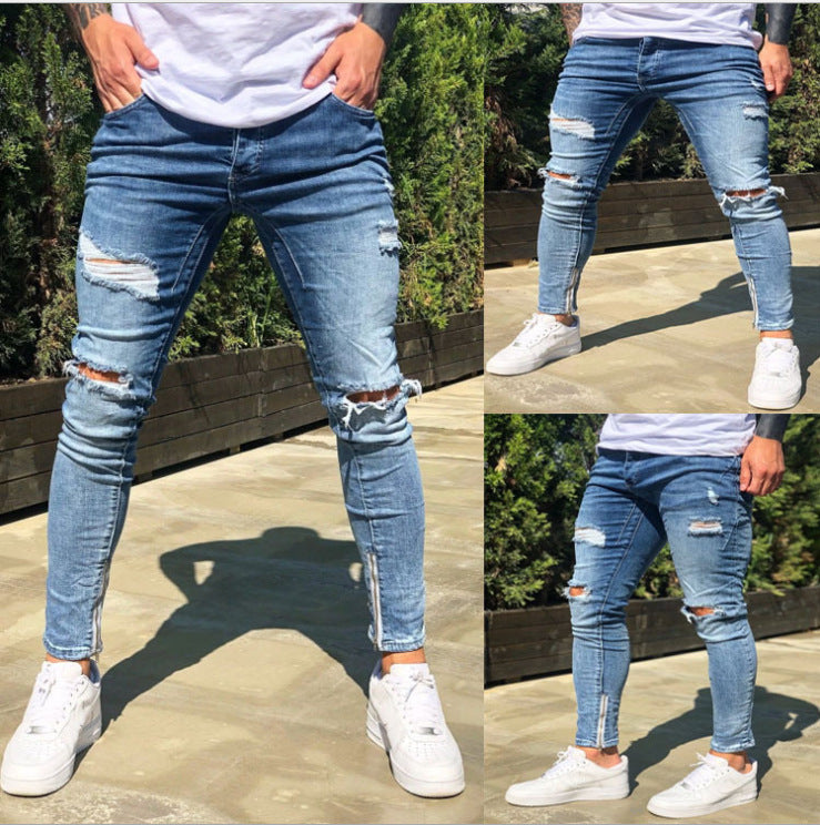 New spring stretch men's small leg jeans