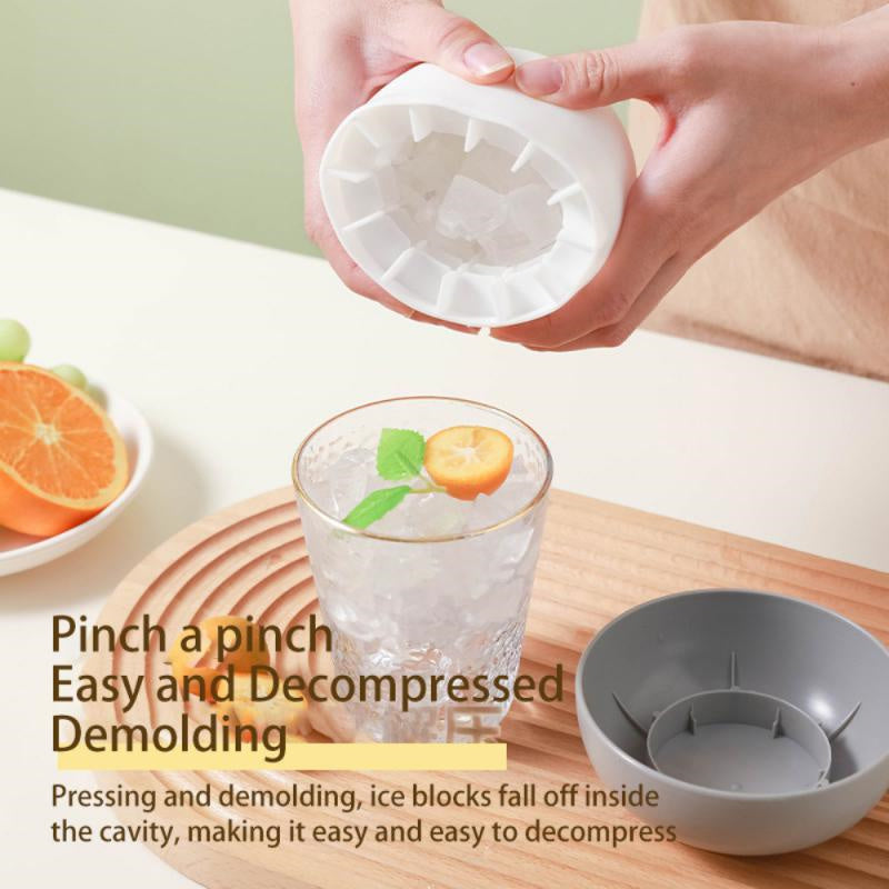 Ice Block Mold Silicone Mushroom Ice Cup Frozen Refrigerator Ice Grid Box Durable Easy Demould Bucket Homemade Crushed Ice Maker Ktichen Gadgets