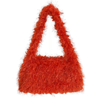 Fashionable And Versatile Candy Colored Hand-held Single Shoulder Tassel Bag