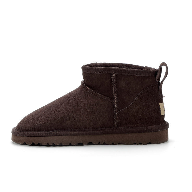 Super Short Snow Boots Sheepskin Leather Leather Bread Shoes Short Boots