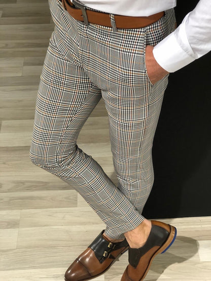 Men's casual plaid pants