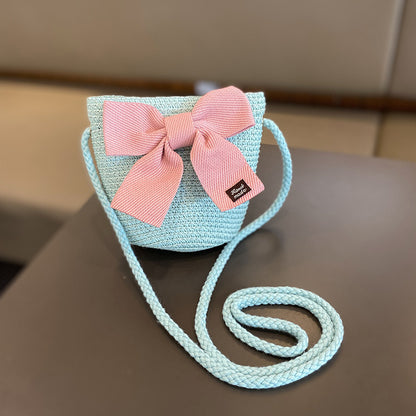 Girls Summer New Straw Hat Bag Set