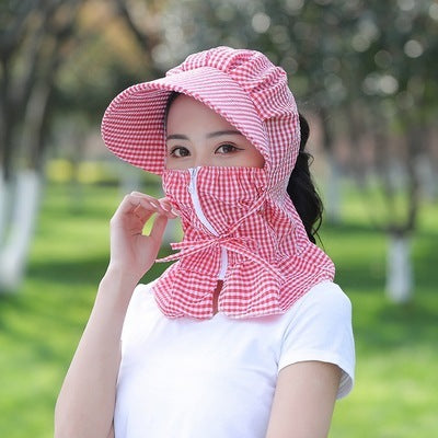 Sun protection hat female cover face summer