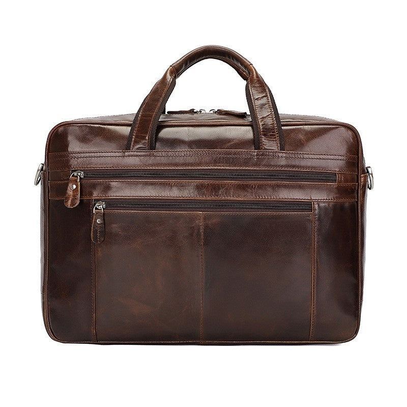 Leather Handbag Briefcase Napa Leather Comfortable Texture Men's Real-leather Bag