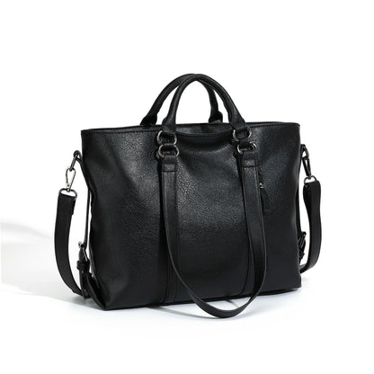 Soft Leather Large Capacity Totes One-shoulder Portable