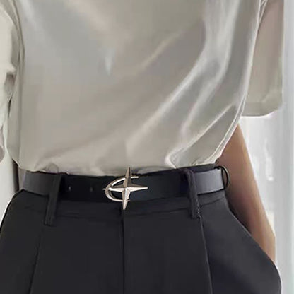 Cross Star Buckle Women's Belt