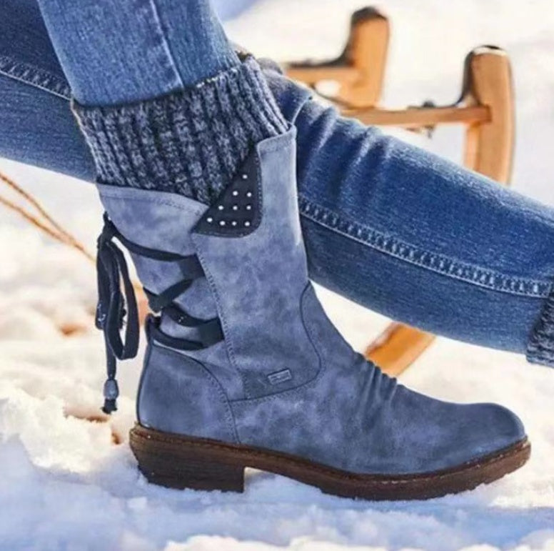 Winter Warm Back Lace Up Boots