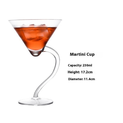 Crystal Cocktail Glass Matini Triangle Cup