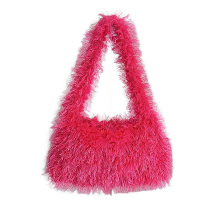 Fashionable And Versatile Candy Colored Hand-held Single Shoulder Tassel Bag