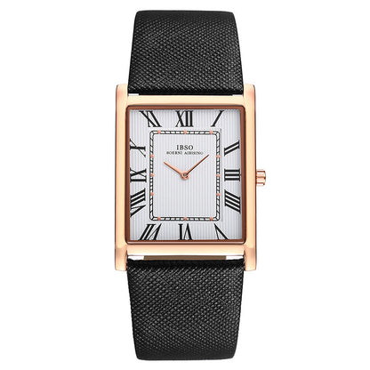 Light Luxury Square Quartz Leather Watch