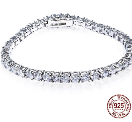 S925 Silver Bracelet 17-19cm Chain Length Optional Tennis Chain