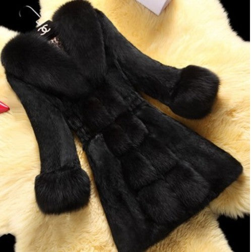 New Style Rabbit Fur Ladies Fur Coat