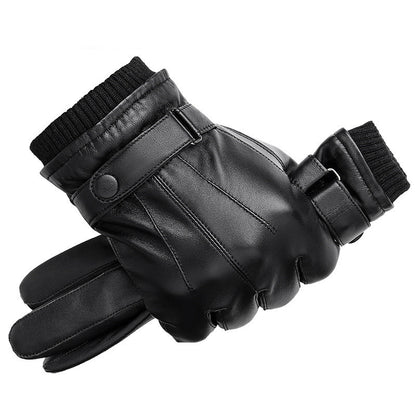 Men's Fashion Padded Warm Sheepskin Gloves