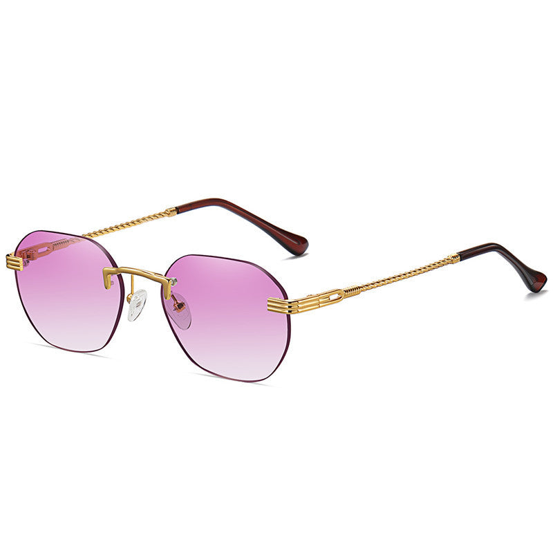 Metal Frameless Sunglasses Men And Women Street Small Frame Fashion