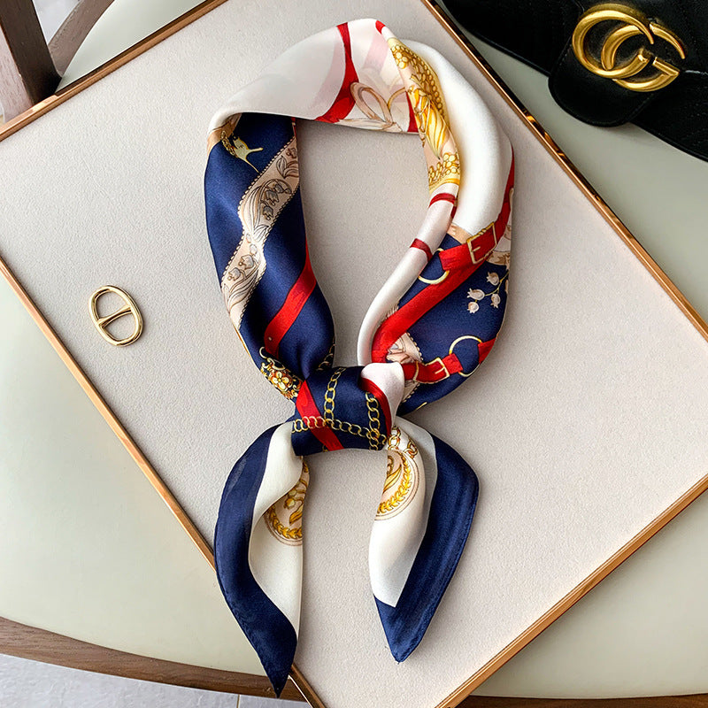 Silk Scarf Western Fashion Small Square Scarf Silk Scarf Women Retro French Matching Shirt