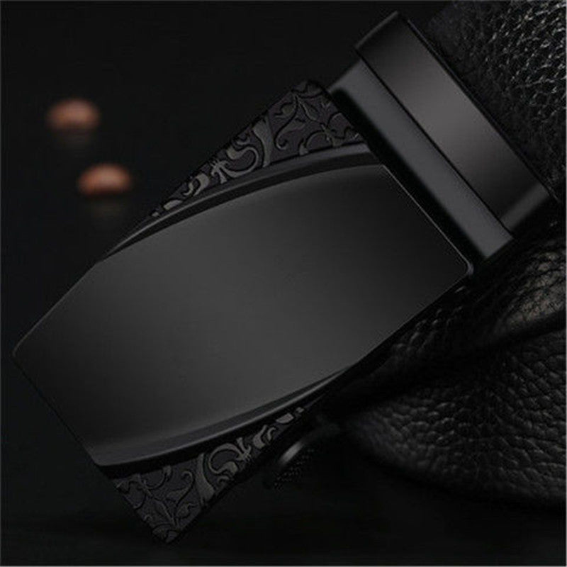 Lengthen Popular Classic Glossy Black Men's Automatic Buckle Belt