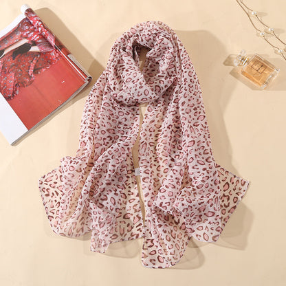 Leopard Chiffon Scarf Ladies Thin Shawl