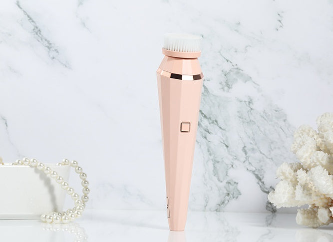 4 In 1 USB Rechargeable Electric Facial Cleansing Brush Soft Skin Care Portable Massager Face Brush Deep Cleaning Device