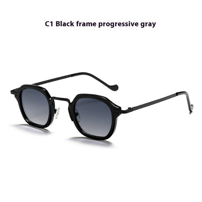 Square Metal PC Mixed Sunglasses Men's High-grade Artistic Punk Ins