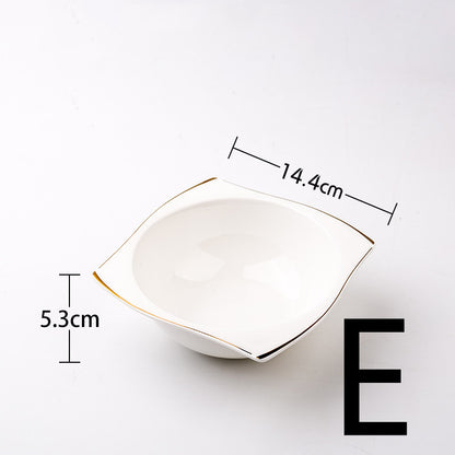 Steak Plate Creative Square European Bone China Tableware Set